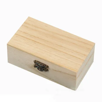 1 бр., проста Дървена Квадратна Навесная Точно рязане, здрав кутии за съхранение, Подарък кутия ръчна изработка за домашно съхранение