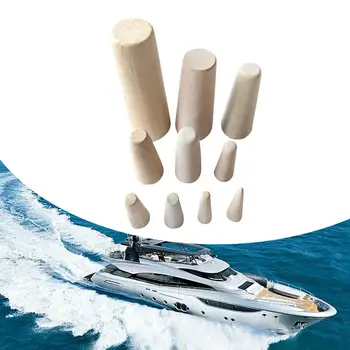 10шт Аварийни дървени задръствания за лодки Разнообразни Прости 7 Различни Размери преходен Сливная корк за корпуса на Дървени мъничета за морски яхти