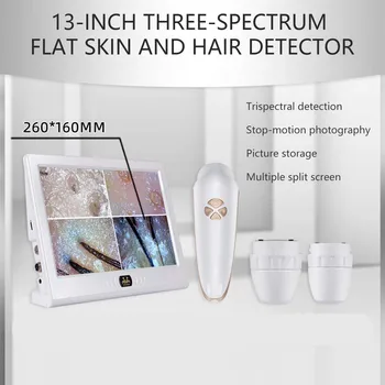 13-инчов LCD детектор на кожата на главата/на Космените фоликули Ultra HD UV-тестване, анализ, Лупа, Професионален анализатор на кожата