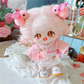 20 см стоп-моушън Облекло Креативна Розова пола на цветчета Нарядите Плюшени аксесоари за кукли Готини неща Поколение Kpop EXO Idol Кукла направи си САМ Подарък