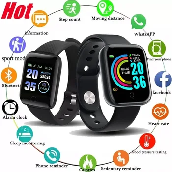 2023 Смарт часовници Мъжки дамски Спортни фитнес-часовник с пълен сензорен екран IP67, водоустойчива Bluetooth за Android, IOS, Умни часовници за мъже