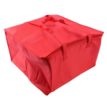 4X Сгъваема Голяма чанта-хладилник Преносим чанта за храна и сладкиши, Термосумка от алуминиево фолио, червен