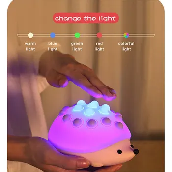7 Промяна на цвета на Декомпрессионное Потупване нощни лампи Cartoony креативен подарък за рожден Ден USB Зареждане на Таралеж Индукционная Нощна атмосфера L