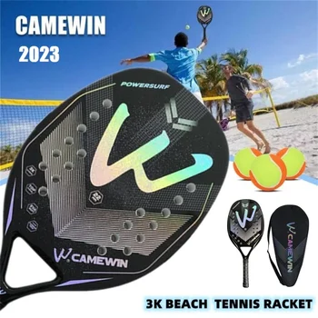 CAMEWIN 3/12 K Напълно Карбоновая Плажен Тенис Ракета 2023 EVA Супер Мека Грапава Повърхност Тенис на Плажната Ракета С Чанта Безплатна Доставка