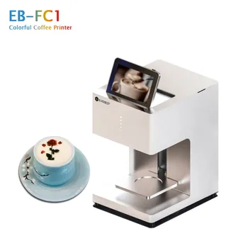 EVEBOT EB-FC1 Пълноцветен Кафе Принтер за приготвяне на Торти и хранене, Машина за Селфи с годни за консумация Мастило, Машина за кафе Лате Арт, Хранително-вкусовата Принтер