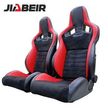 JIABEIR 1039R, Състезателни Регулируеми седалки от фибростъкло, Луксозен кожен автомобил, тъканни лъжички (чифт)