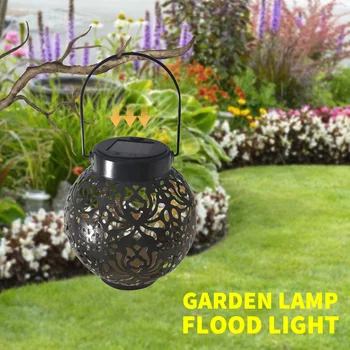 Led метален слънчев фенер, градински водоустойчив куха проекционная лампа