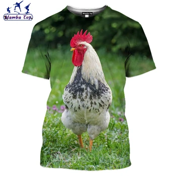 Mamba Топ 3D Принт Френската Национална Птица е Петел Тениска Птица, Животно, Пиле Червена Корона Лятна Мъжка Тениска Весел Cosplay Дамски Спортни Дрехи