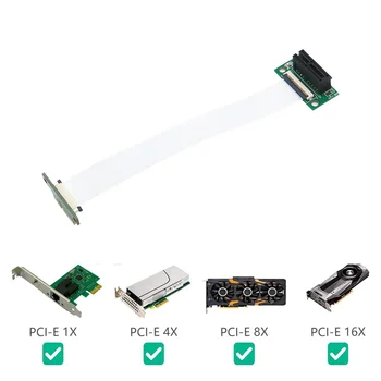 PCI-E 36Pin 1X удлинительный кабел с led захранване 12 v и пластмасова подложка на печатна платка (двойна вертикална посока на 90 градуса)