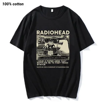 Radiohead Мъжка Тениска Реколта Класическа Тениска North America Rock Boy Camisetas Hombre Hop Унисекс 100% Памук Извънгабаритни Върховете
