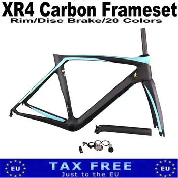 T1000 Черно въглеродни влакна набор от велосипедни Рамки XR4, матиран джанти от въглеродни влакна за шоссейного под Наем, на Дисковата Спирачка, 20 Цвята