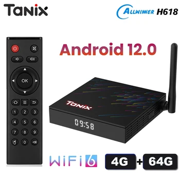 TX68 Smart TV BOX Android 12 Allwinner H618 4G 32G 64G 2,4 G + 5G Wifi6 AV1 6K БТ TVBOX мултимедиен плейър Телеприставка 2G 16G TAINX