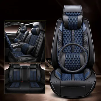Високо качество! Пълен комплект калъфи за автомобилни седалки + калъф за волан за Subaru Forester 2023-2019, модни дишаща еко-възглавница за седалка
