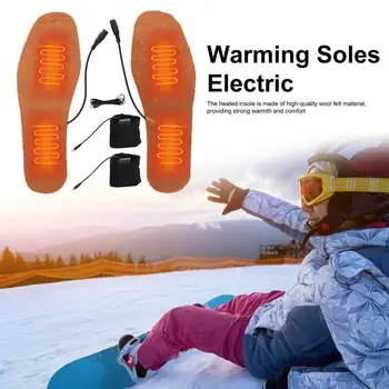 Втулки за обувки с топъл 36-44 размер, Зареждащи се Чрез USB Електрически Нагревателни Стелки, Режущиеся Термични Стелки За женската Менструация