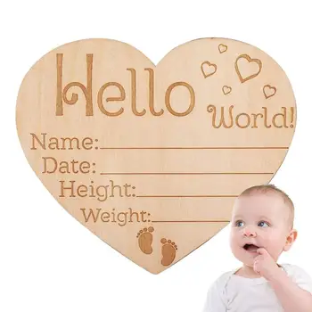 Гравиран Знак Области на Раждане Обява За Раждане на Новороденото посрещат с Детска Картичка САМ Дървена Картичка Подарък за Раждане На Детска Сценична Картичка