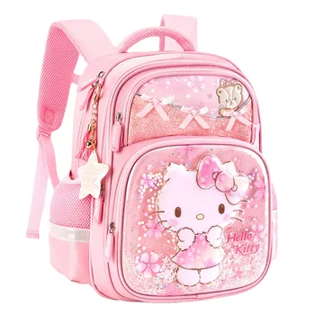Детска раница Hello Kitty Sanrio, училищна чанта за начално училище, Скъпа раница за защита на гръбначния стълб, за улесняване на натоварването
