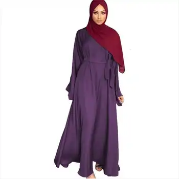 Дреха Lanfang, Женски близкия изток Арабски Малайски халат, Однотонное рокля голям размер