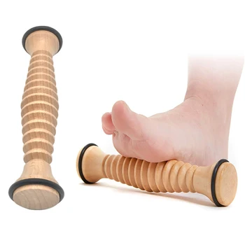 Дървена масажна валяк за краката, за да се улесни подошвенного фасциита Инструмент за масаж на дълбоките тъкани, снимающий стрес, Масажор за крака, снимающий стрес