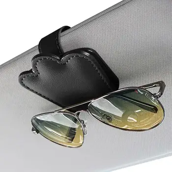 Държач за слънчеви очила с козирка Компактен Автомобил държач за слънчеви очила, скоби за слънчеви очила с козирка за превозни средства, Държач за слънчеви очила и скоба, за да въведете карти за кола