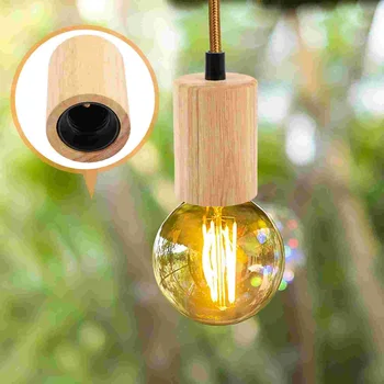 Електрически крушки, дървен държач за лампи, полилеи, таван, висящи лампи, лампа, пластмаса E27