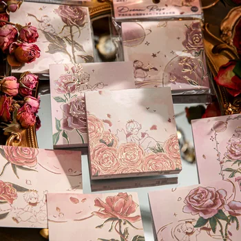 Етикети с позлатени релефни, серия Sticky Note Rose, Високо ниво на външния вид, Основа за палатки, хартия за съобщения, канцеларски материали