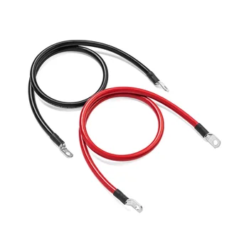 Комплект кабели за инвертор на батерията с клеммами калибър 8 AWG, от супер мек силикон тел, кабел за свързване на захранването с топчета