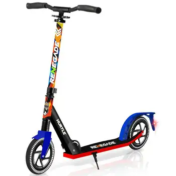 Лек и сгъваем скутер HURTSGR - регулируема скутер за тийнейджъри и възрастни, легкосплавный с ударопрочными колела (Graf
