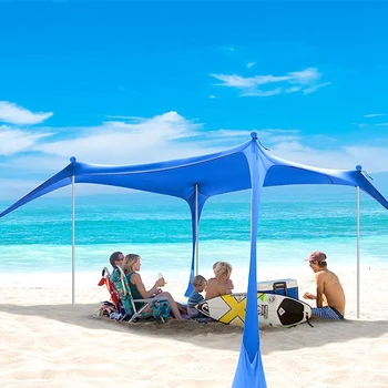 Лека сянка на поп плажен навес Sun Shelter Преносим Премия Къмпинг Открит плажен навес Shade UPF 50 с алуминиев стълб