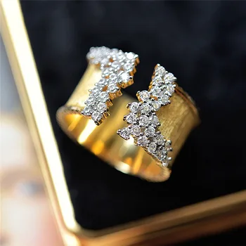 Луксозно ретро пънк, хип-хоп Винтажное пръстен с Цирконием За жени, Вечерни Сватбени бижута, Аксесоари jz756