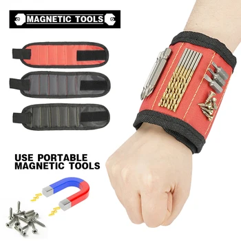 Магнитна каишка за подкрепа на китките със силни магнити за закрепване на болтове, гривната за нокти, референтния патронник за колан, спортни магнитна чанта за инструменти