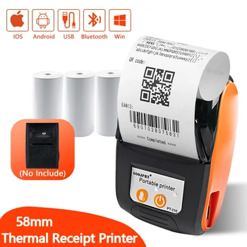 Мини на 58-мм принтер Проверка Преносим Термопринтер за отпечатване на билети, Bluetooth Android, IOS, Windows Термопринтер за Производство на сметки Impresora