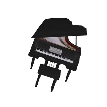 Модел мини-пиано Декоративно Дърво + пластмаса за украса за рожден Ден Playset Черен