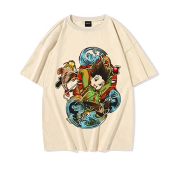 Мъжки t-shirt Аниме HUNTER X HUNTER, Тениска Аниме Harajiku, Ежедневни Дамски Блузи с къс ръкав, Комикси GON · FREECSS, Памучни Тениски
