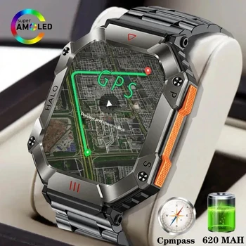 Мъжки Смарт часовници LIGE за Android, IOS, фитнес часовник, Ip68 водоустойчив Военен Монитор здраве, Гласово повикване чрез Bluetooth, Умни часовници