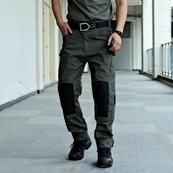 Мъжки тактически панталони-карго, всекидневни, с много джобове, износоустойчиви военни панталони, Свободни панталони за джогинг