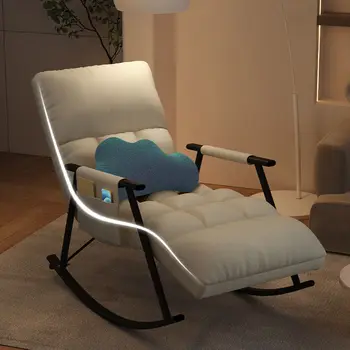 Мързелив Луксозен Текстилен диван с възможност за сгъване на облегалката Дизайнер Nordic Lounge Балкон Удобен стол за дневна и Спалня за на четене Салон Мебели Meuble