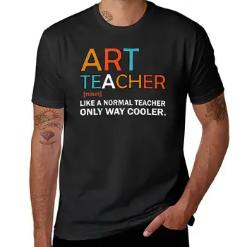Нов учител по рисуване, като обикновен учител, Само по-стръмен, художник, Реколта подарък тениска за учители рисуване За рожден Ден, Коледа, тениска за учители L