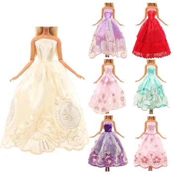 Облекло за кукли принцеси ръчно изработени, сватбената рокля ръчна изработка, модерен вечерно облекло за Барби кукли, аксесоари за кукли FR