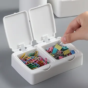 Прахоустойчив кутия за съхранение на памучни тампони чекмеджето за елементарно на работния плот Студентски кутия за памук Органайзер за клечки за зъби кутия за съхранение