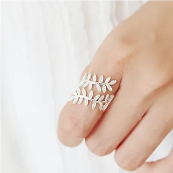 Пръстени от сребро REETI 925 проба за жени, пръстен с листа, стил Лейди, което предотвратява алергии, Стерлинговое сребърни бижута