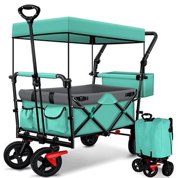 Сгъваема количка за плаж, сгъваема количка за къмпинг, ръчна количка, сгъваема количка с навес, универсална сгъваема количка за улицата