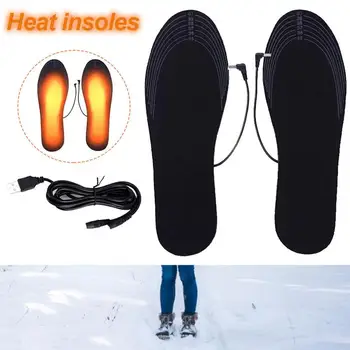 Стелки за обувки с USB Нагряване, Електрически Акумулаторна Топло за краката е Мека, топла вода чанта за краката, подложка за чорапи, Зимни Улични Отопление Стелки