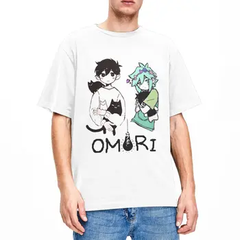 Тениска Omori Friends, мърч за мъже и жени, Творчески тениски Crewneck cats, Дрехи с къс ръкав и графичен принтом