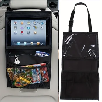 Увеличете пространството за съхранение на задната седалка на колата си с помощта на този притежателя за таблет с докосване на екрана и още много други