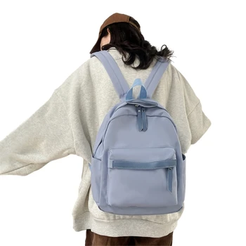 Ученическа раница, найлон училищна чанта за момичета, Женски раница за пътуване до работа, Жена случайни раница за разходки