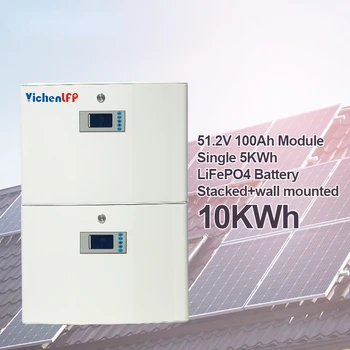 Штабелируемая модулна система за съхранение на литиеви батерии 51,2 V 100Ah модул 5kWh 10kWh 15kWh 20kWh-80kWh 48V LiFePO4 домашна Батерия